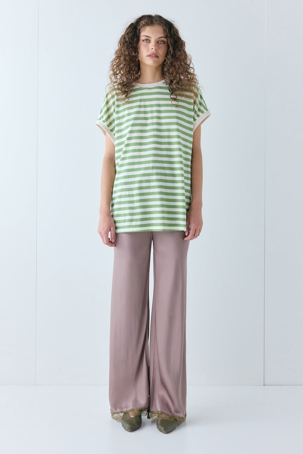 Josefin Satin Pants Mushroom