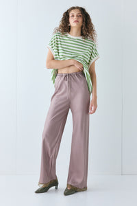 Josefin Satin Pants Mushroom