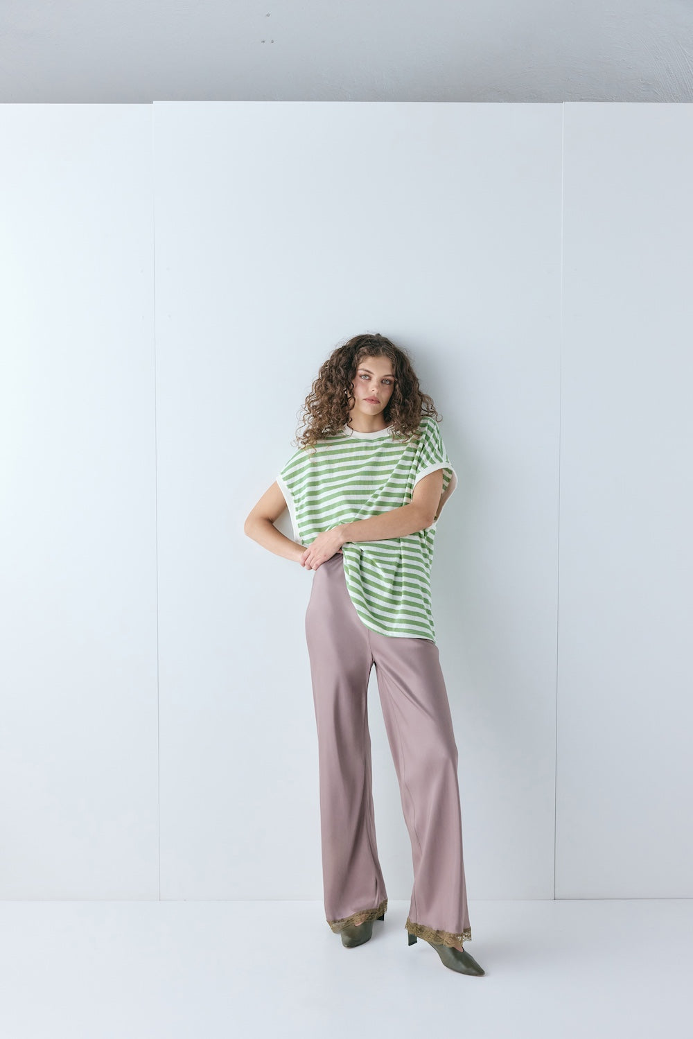 Lori Tank Green Stripe