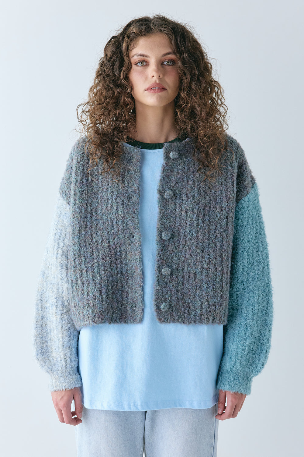 Elsie Knit Cardigan Blue Splice - size:Lillian:AU 6 / US 2