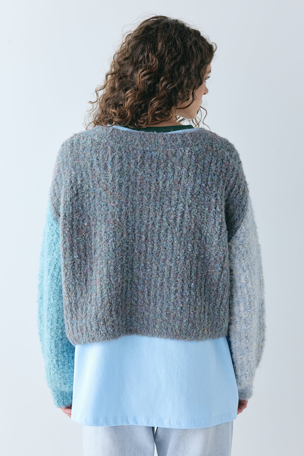 Elsie Knit Cardigan Blue Splice