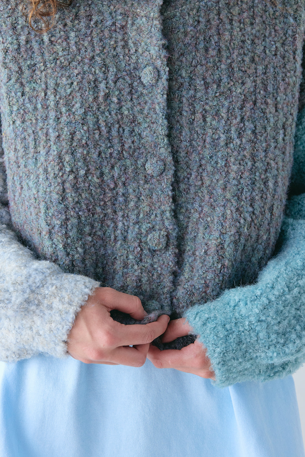 Elsie Knit Cardigan Blue Splice