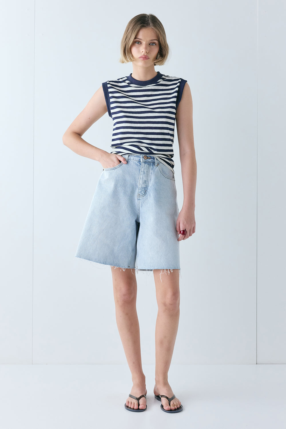 Willa Denim Shorts Washed Blue