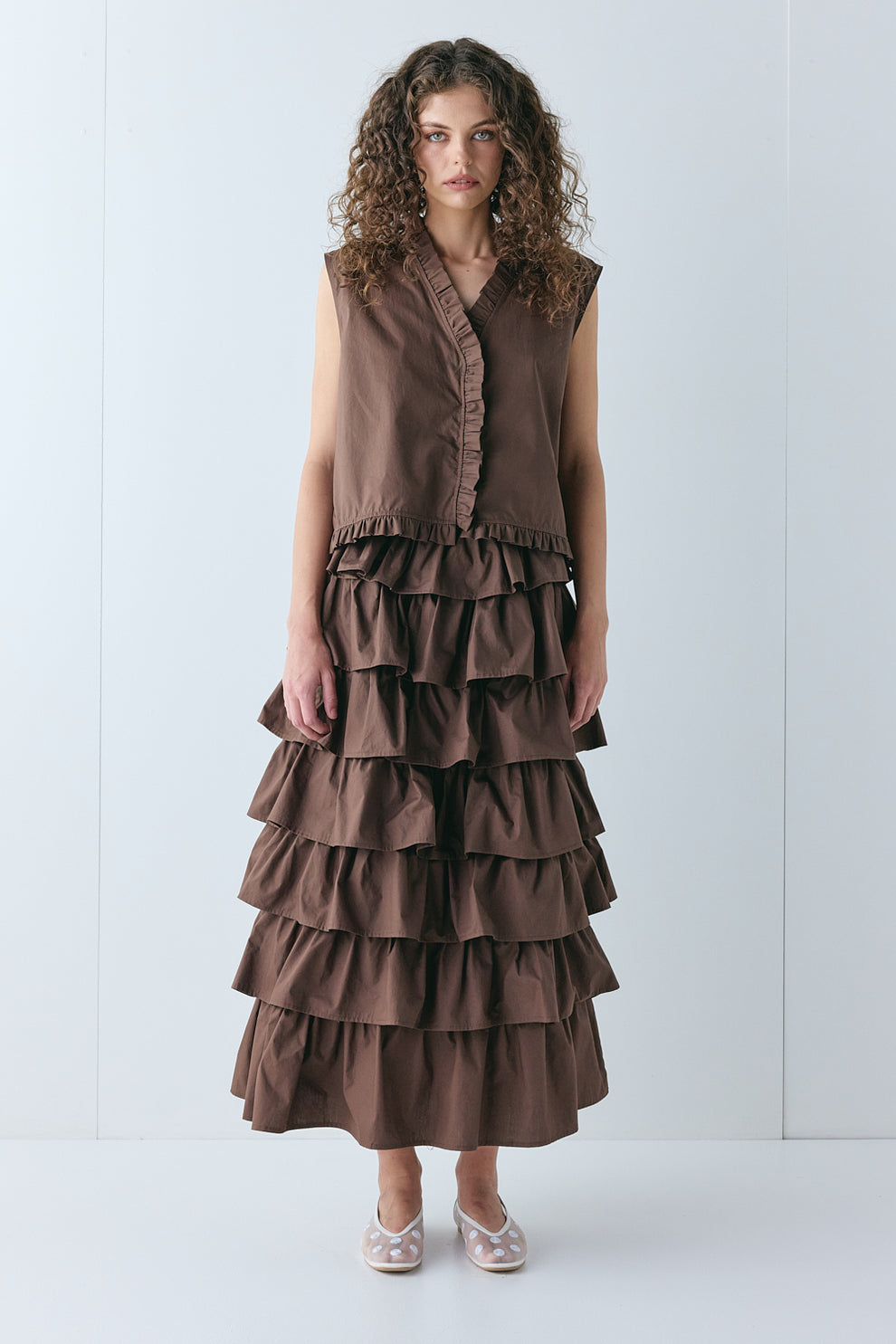 Thalia Midi Skirt Chocolate