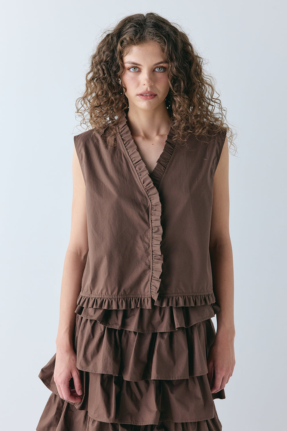 Phoebe Vest Top Chocolate