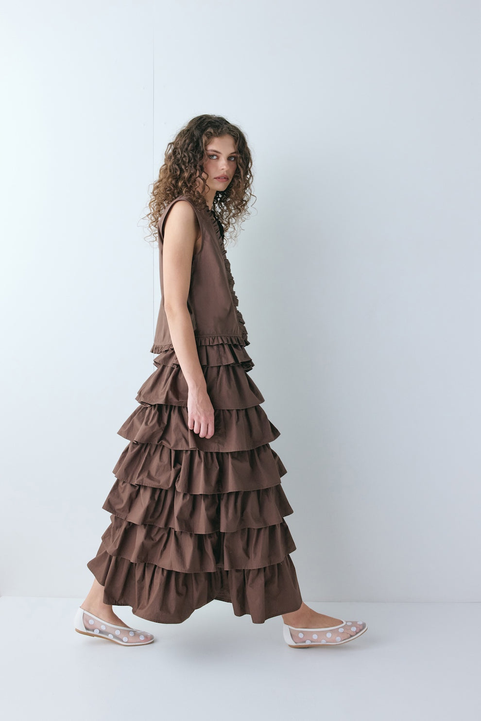 Phoebe Vest Top Chocolate - size:Lillian:AU 6 / US 2