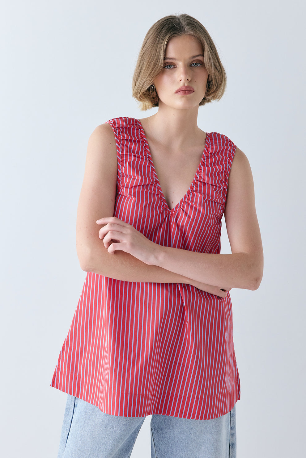 Fira Tunic Top Red Stripe