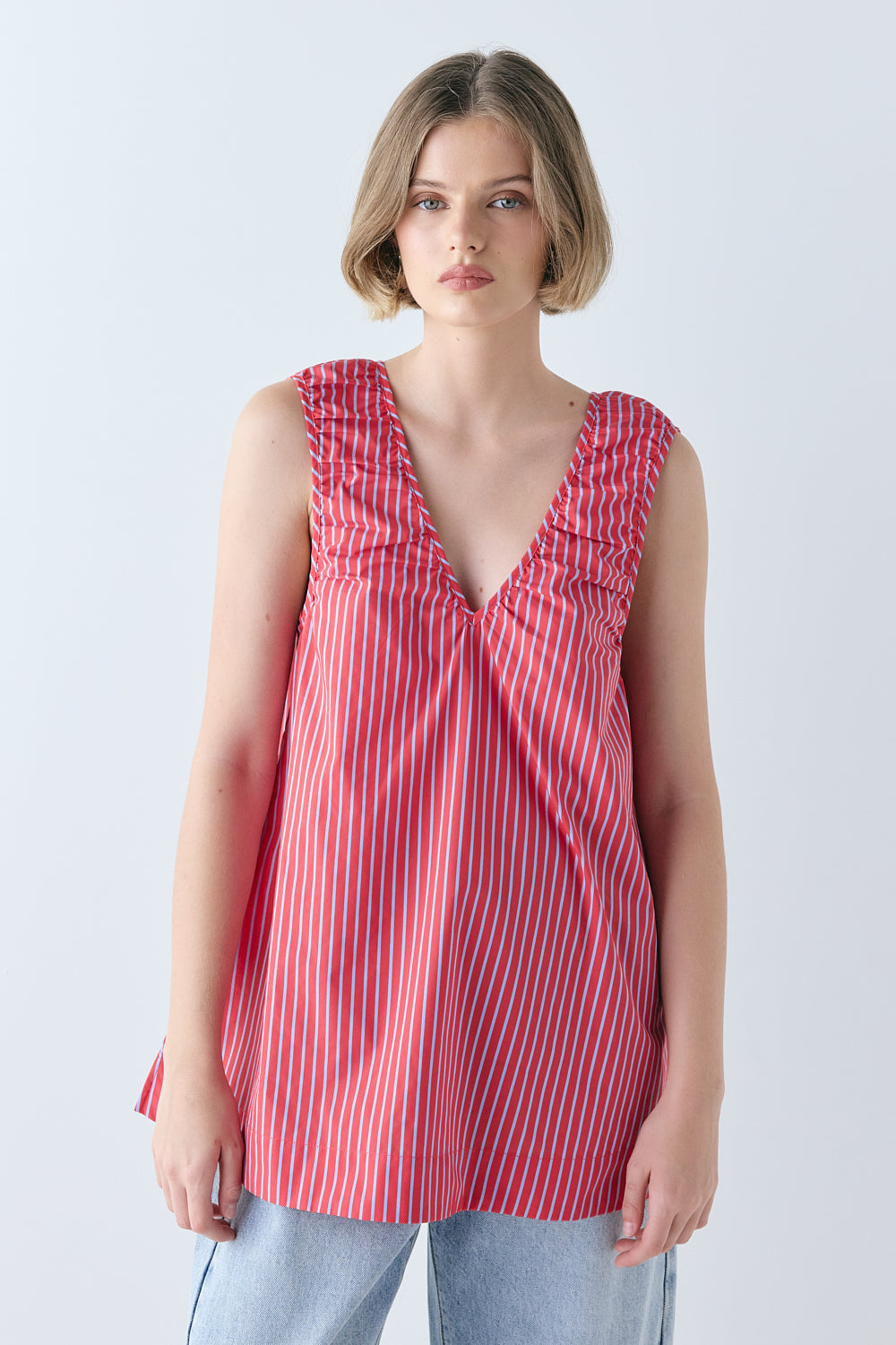 Fira Tunic Top Red Stripe - size:Aria:AU 6 / US 2