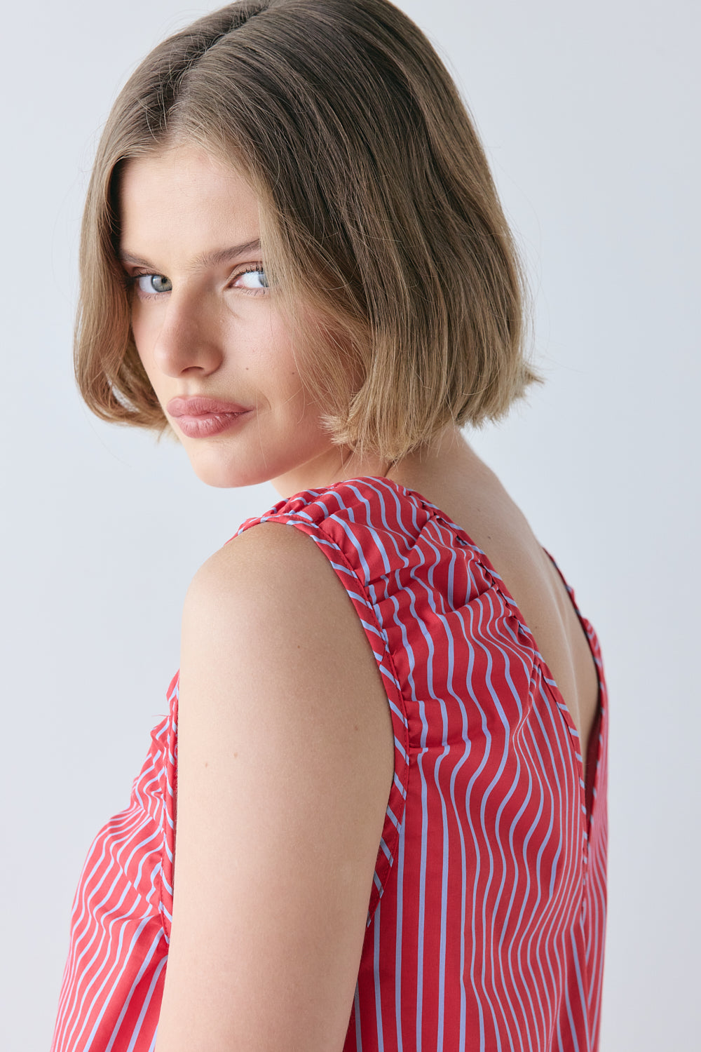 Fira Tunic Top Red Stripe