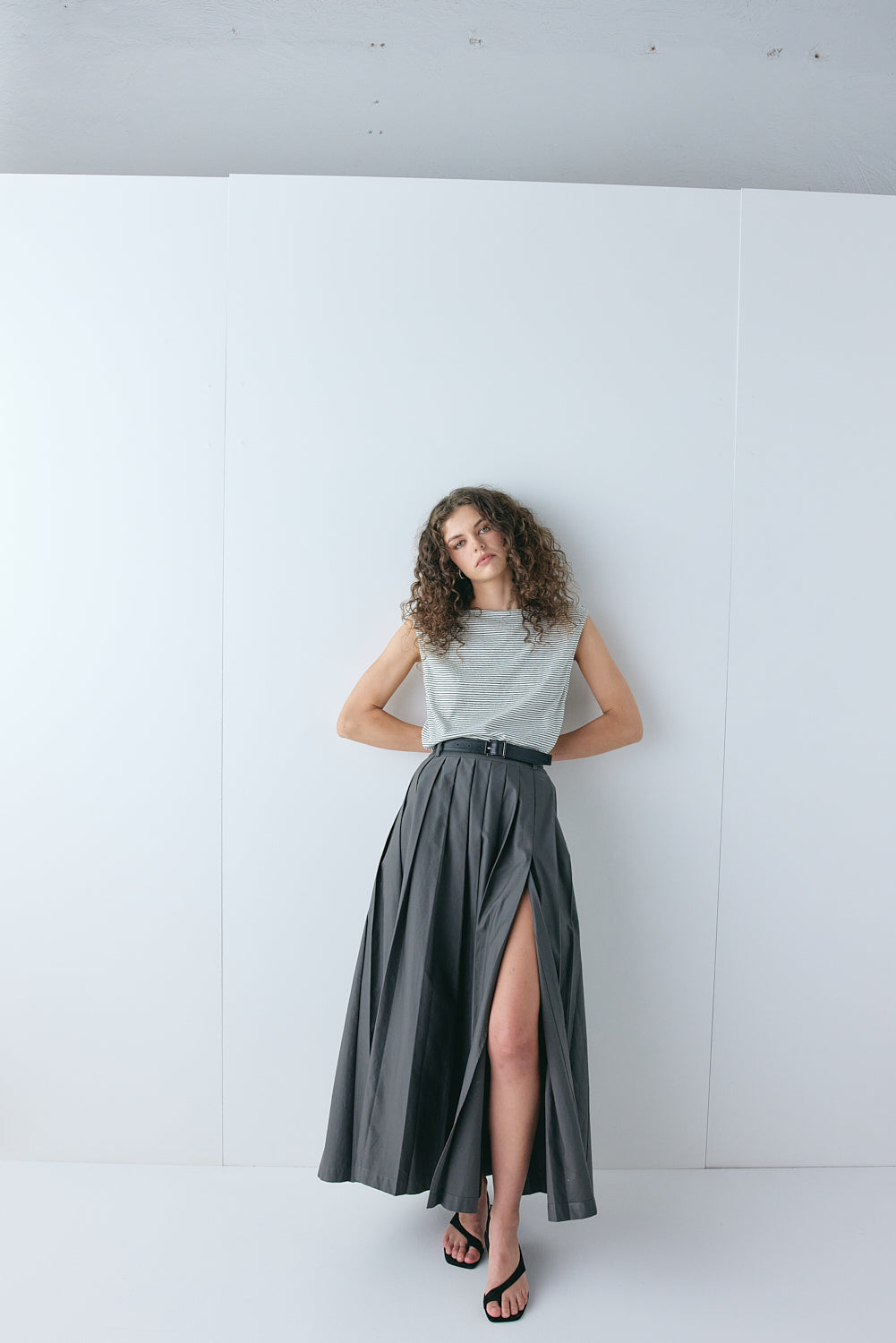 Delphi Maxi Skirt Charcoal 