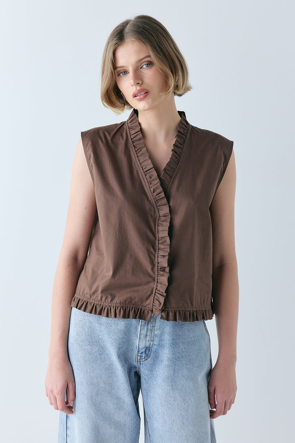 Phoebe Vest Top Chocolate - size:Aria:AU 6 / US 2