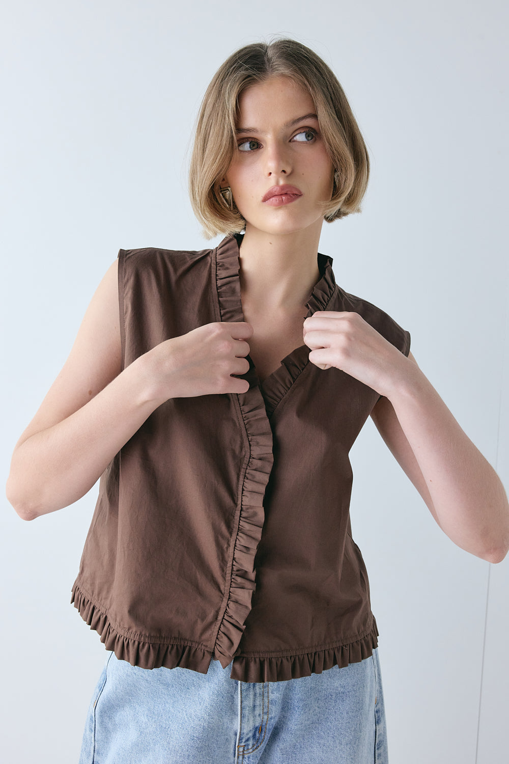 Phoebe Vest Top Chocolate