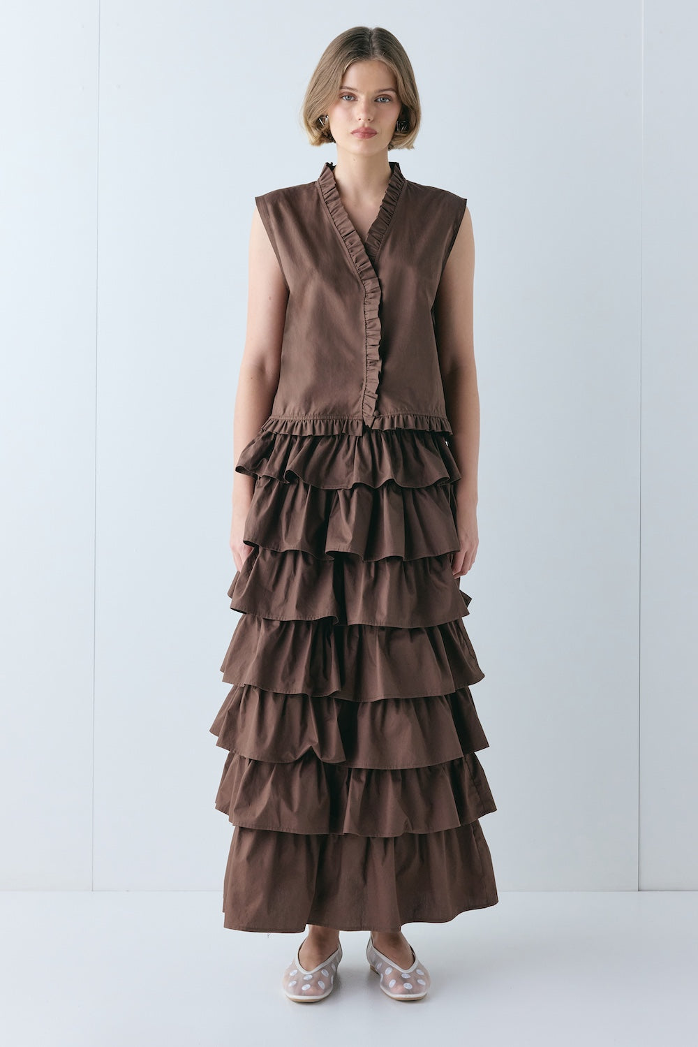 Thalia Midi Skirt Chocolate