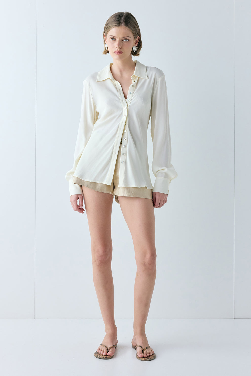 Mila Bias Shirt Cream