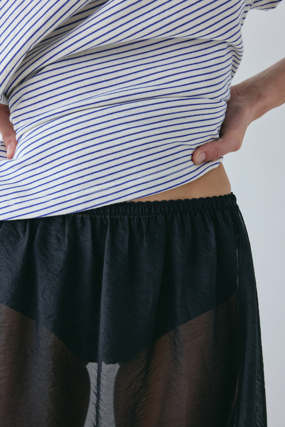 Solara Sheer Midi Skirt Black