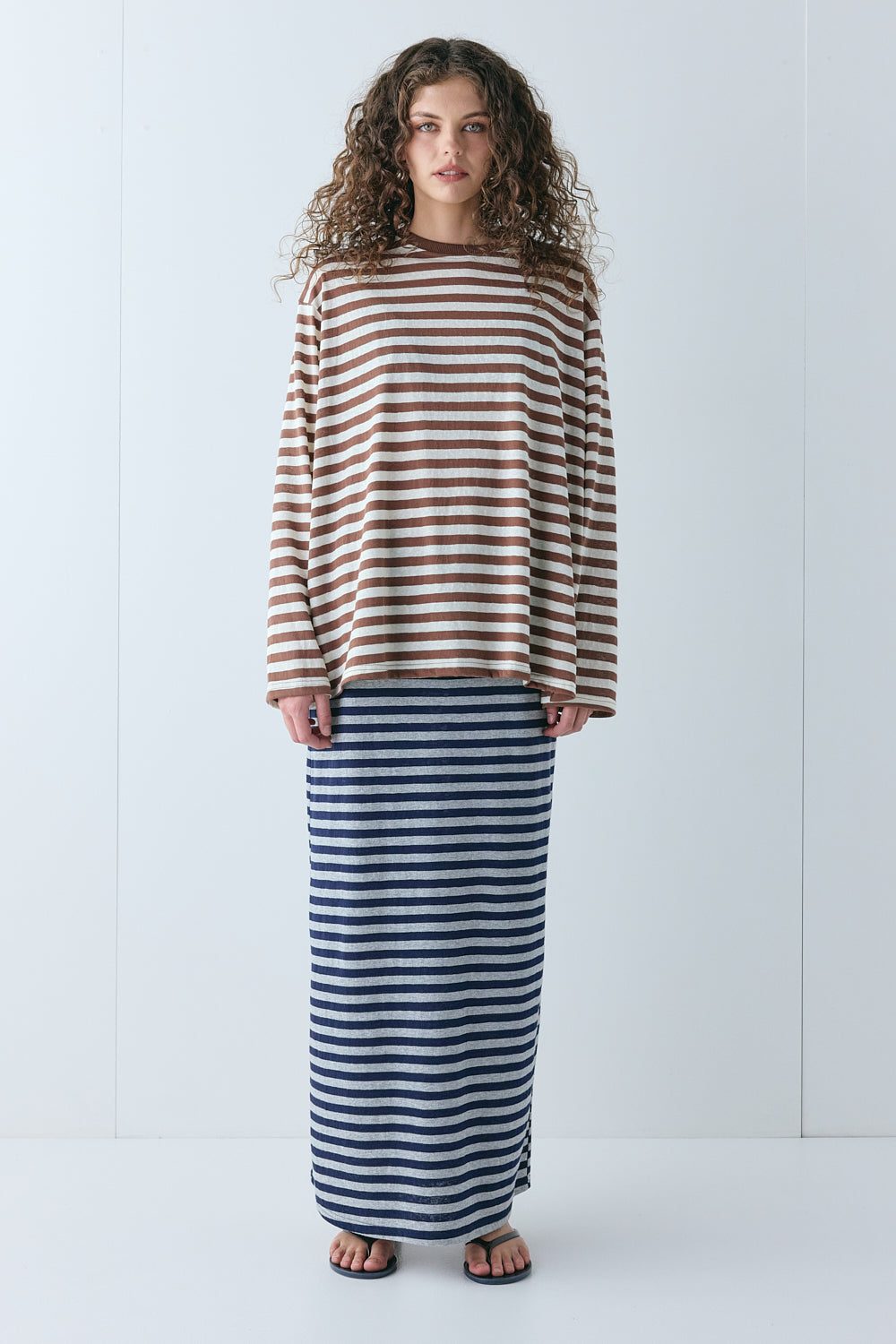 Tamsin Maxi Skirt Navy Stripe - size:Lillian:AU 6 / US 2