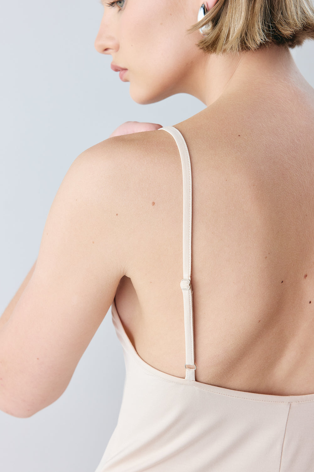 Carrie Midi Slip Dress Nude