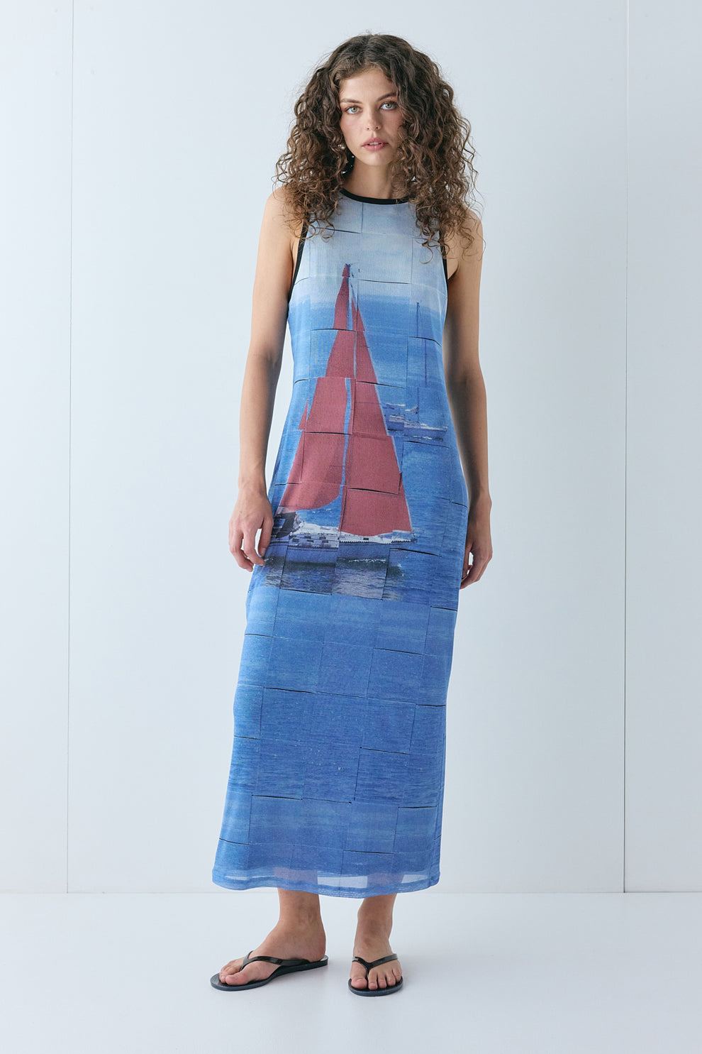 Harriet Mesh Midi Dress Sail - size:Lillian:AU 6 / US 2