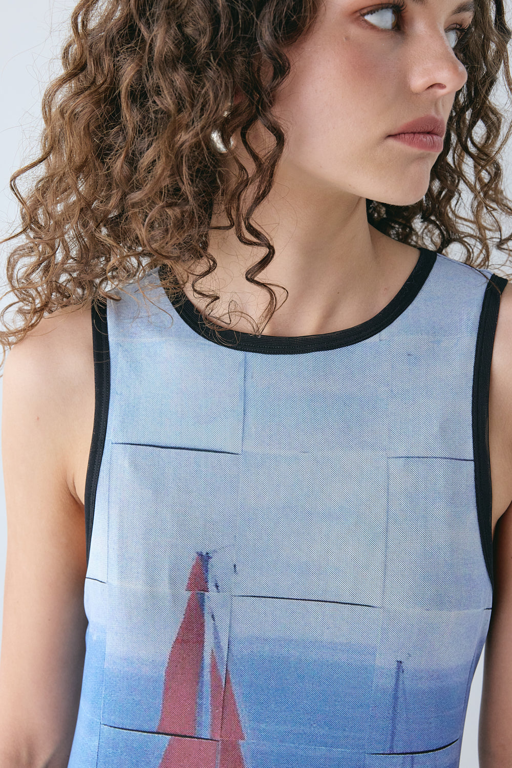 Harriet Mesh Midi Dress Sail 