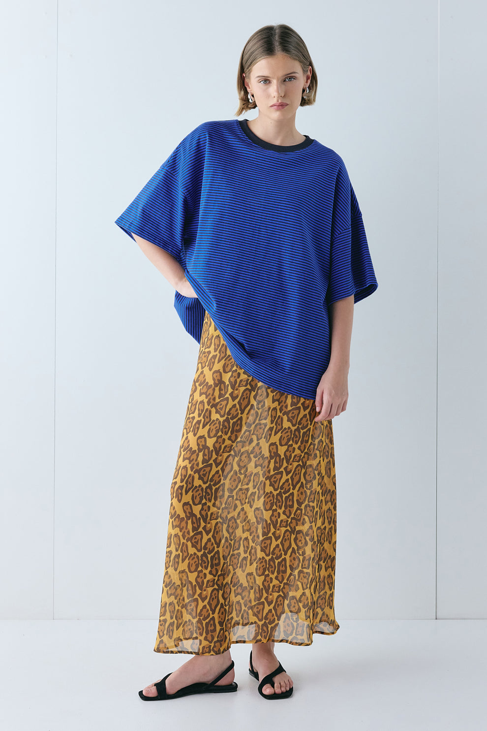 Vilma Sheer Maxi Skirt Leopard