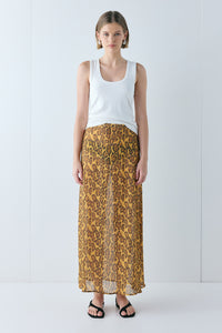 Vilma Sheer Maxi Skirt Leopard
