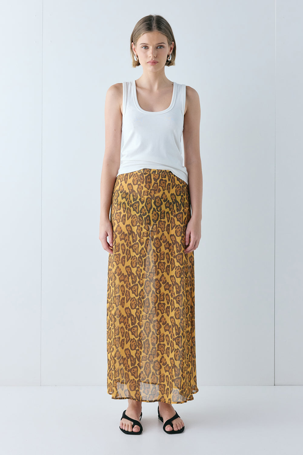 Vilma Sheer Maxi Skirt Leopard - size:Aria:AU 6 / US 2