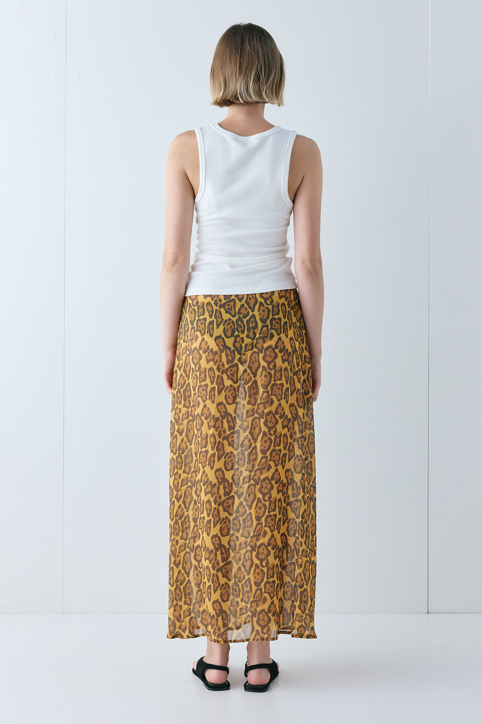 Vilma Sheer Maxi Skirt Leopard