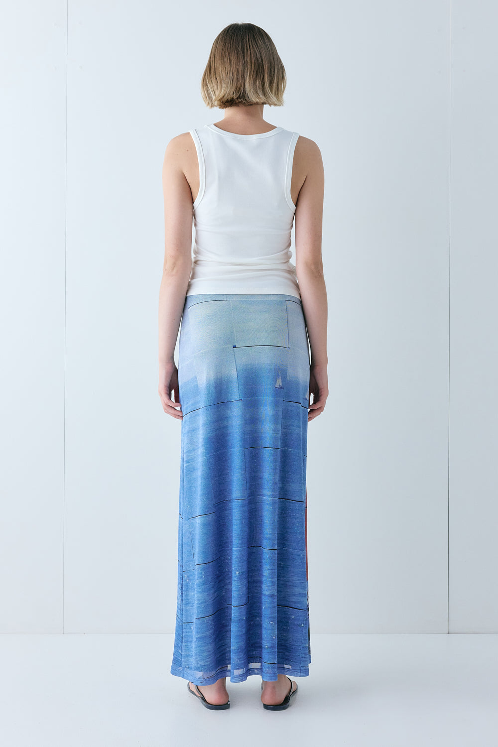 Elara Mesh Maxi Skirt Sail 