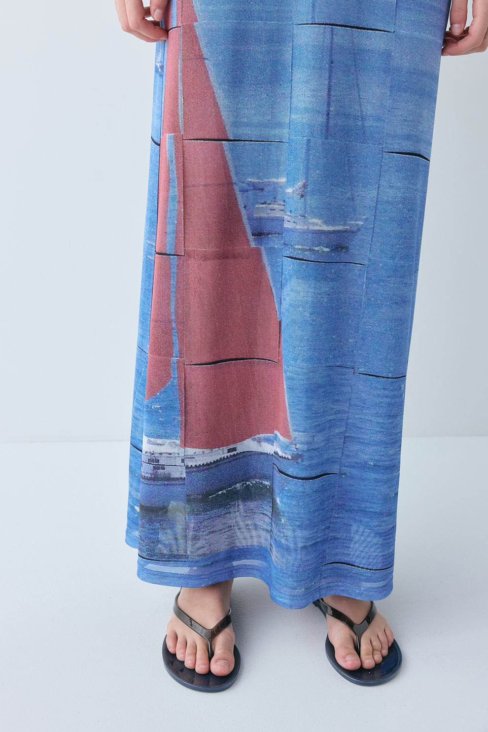 Elara Mesh Maxi Skirt Sail 