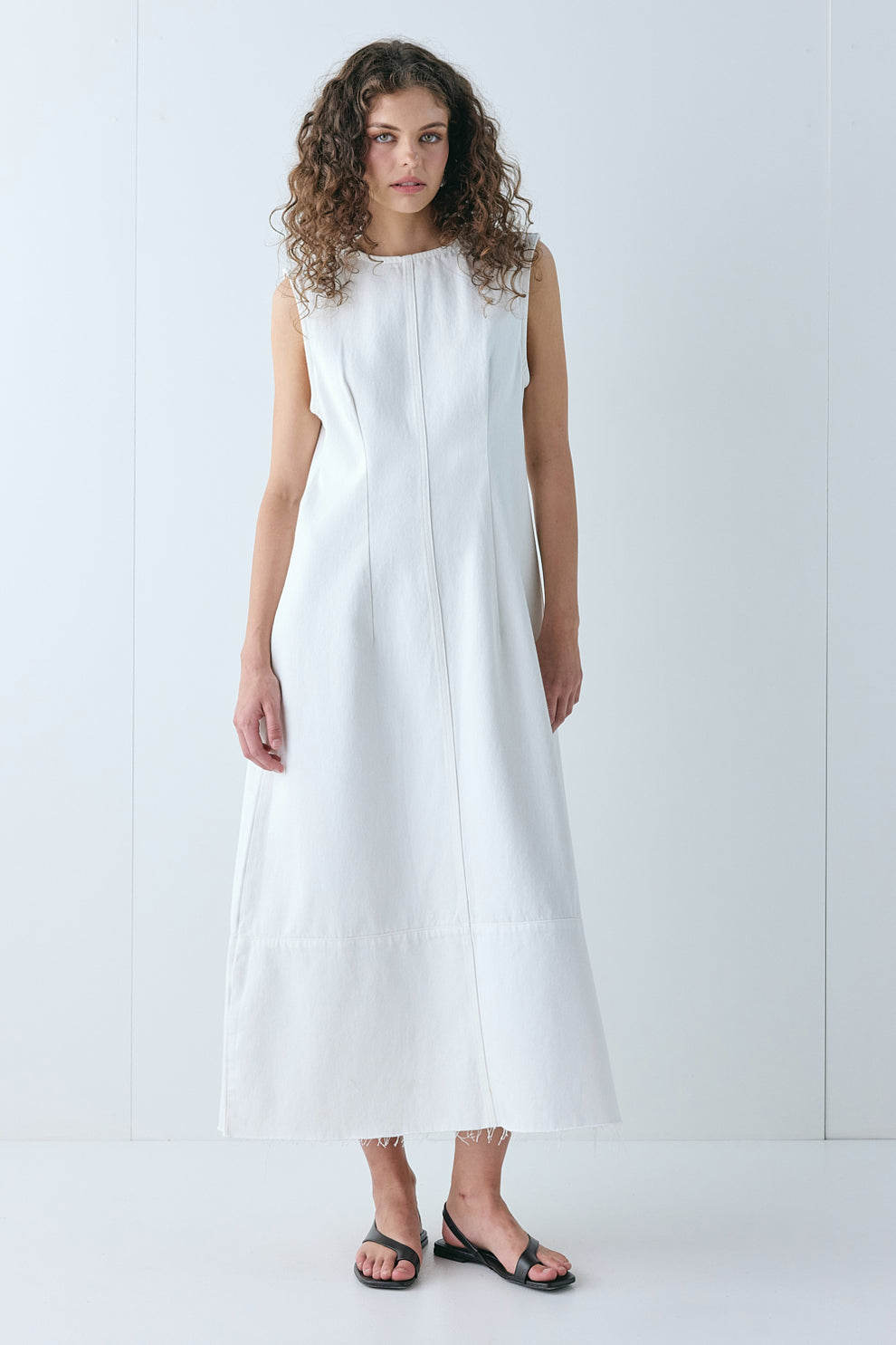 Lolita Denim Midi Dress White - size:Lillian:AU 6 / US 2