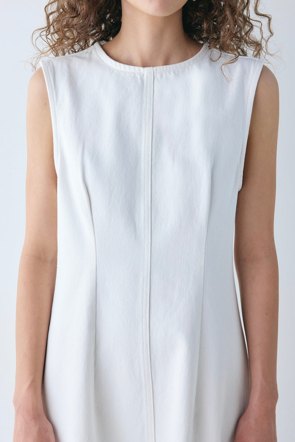 Lolita Denim Midi Dress White