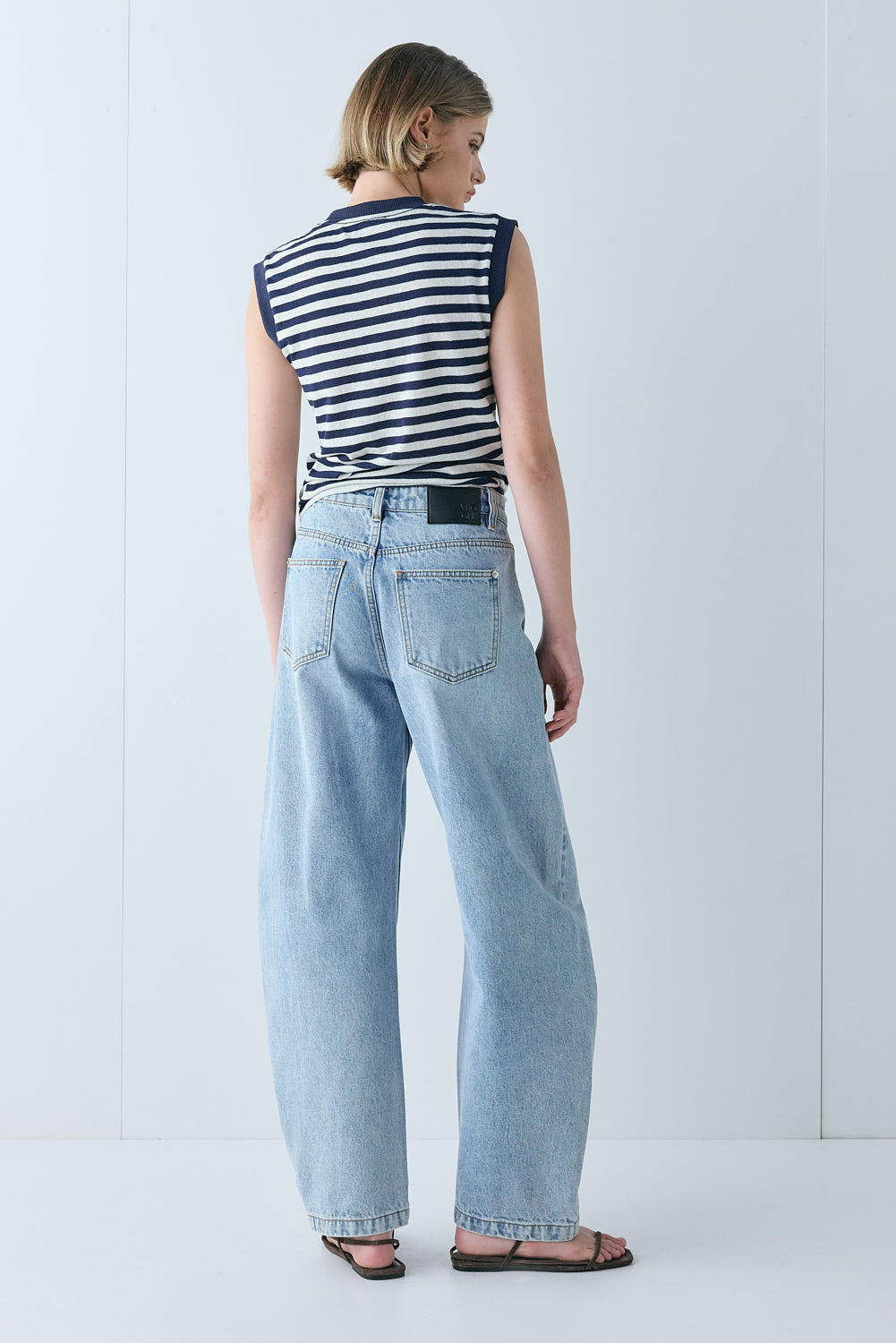 Sami Barrel Denim Jeans Washed Blue