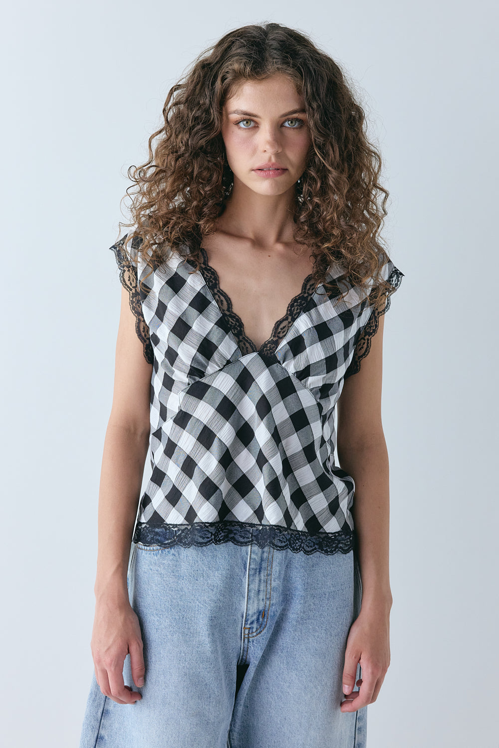 Flores Top Black Check - size:Lillian:AU 6 / US 2
