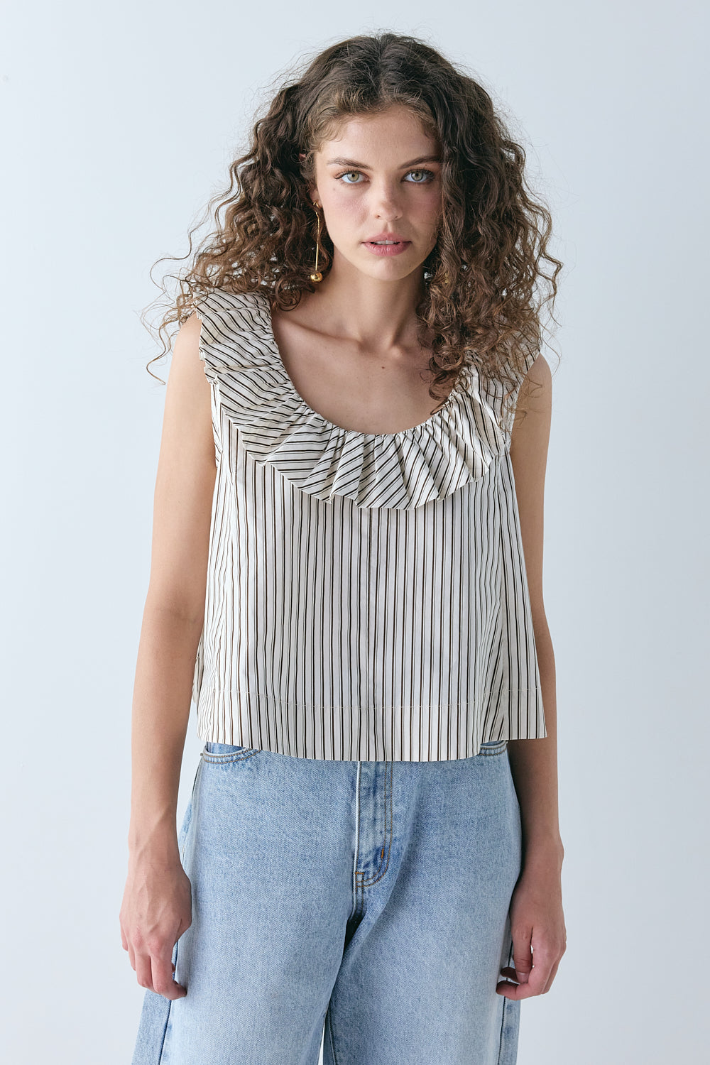 Inga Top Chocolate Stripe - size:Lillian:AU 6 / US 2