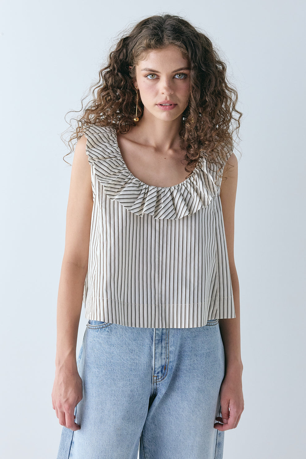 Inga Top Chocolate Stripe - size:Lillian:AU 6 / US 2