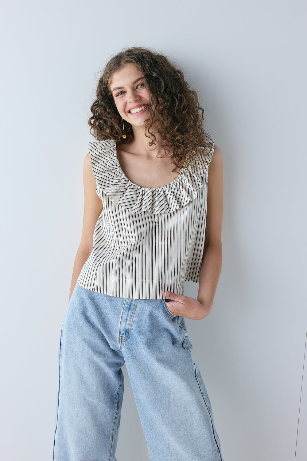 Inga Top Chocolate Stripe