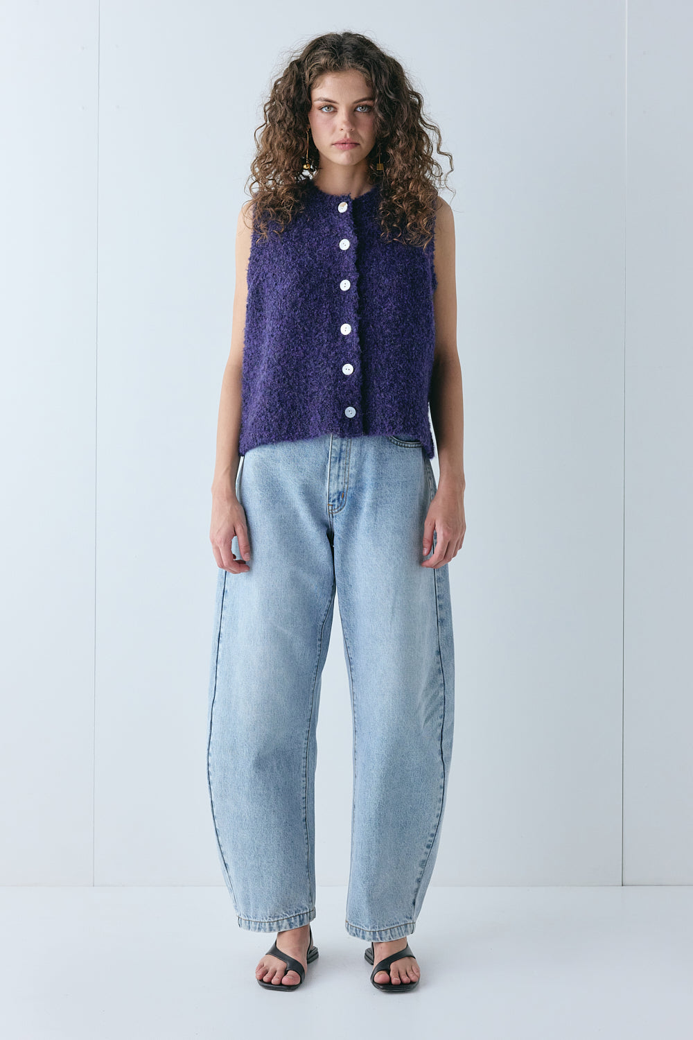 Bridgette Knit Vest Indigo – VRG GRL