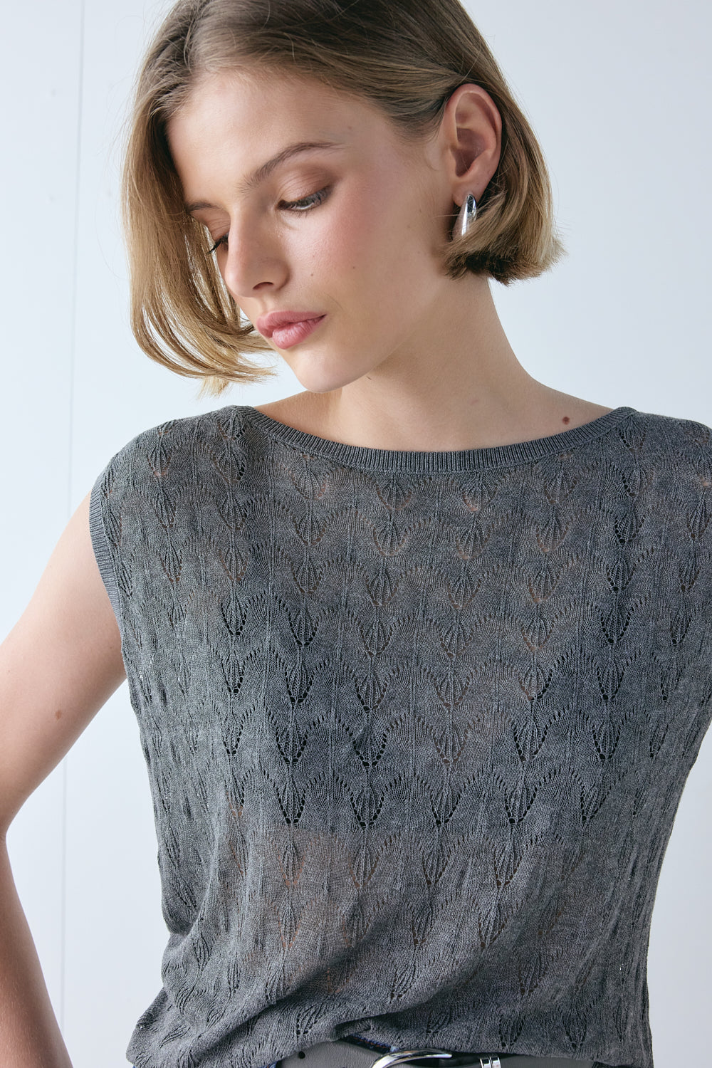 Bria Knit Top Charcoal 