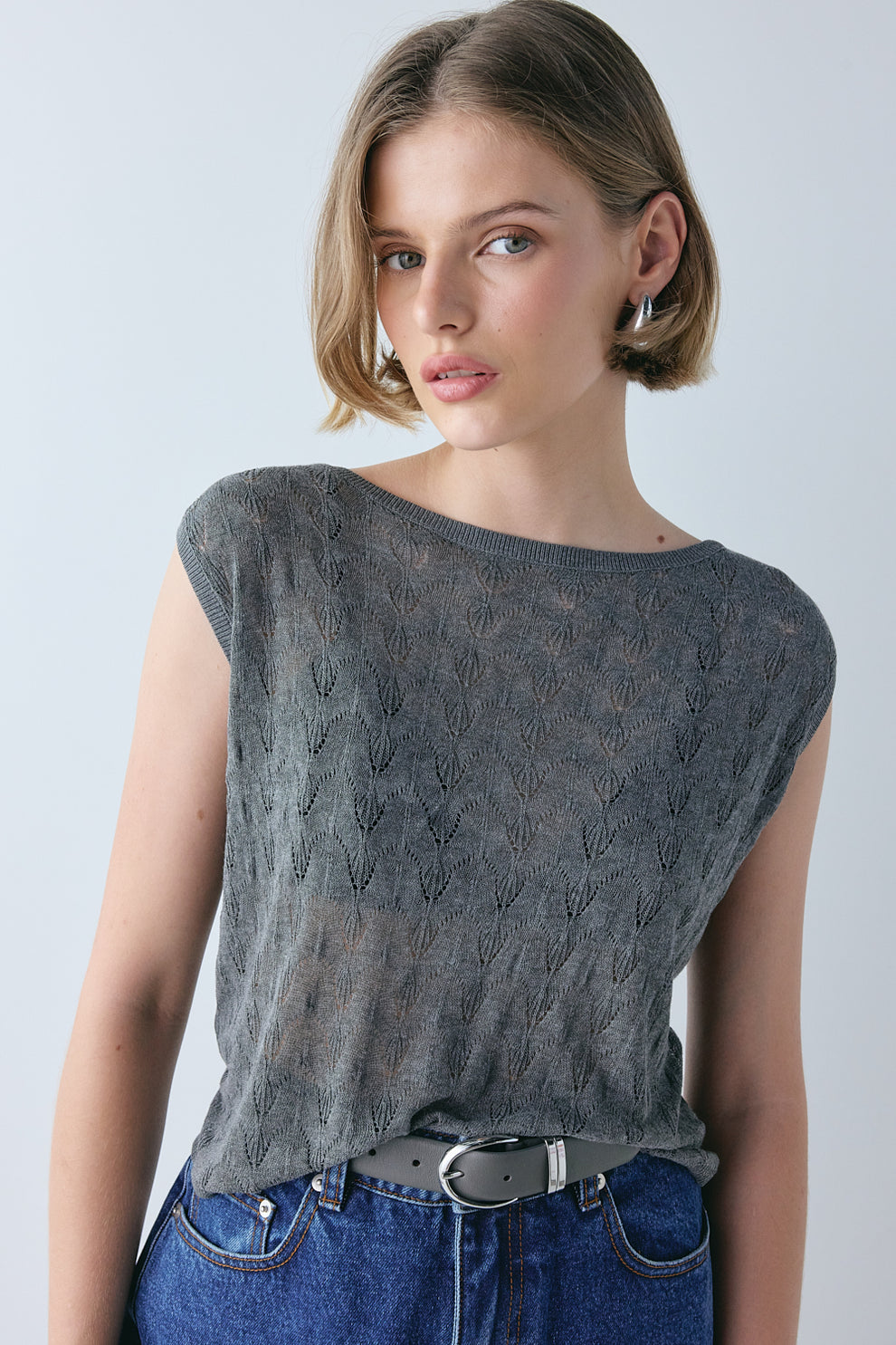 Bria Knit Top Charcoal 