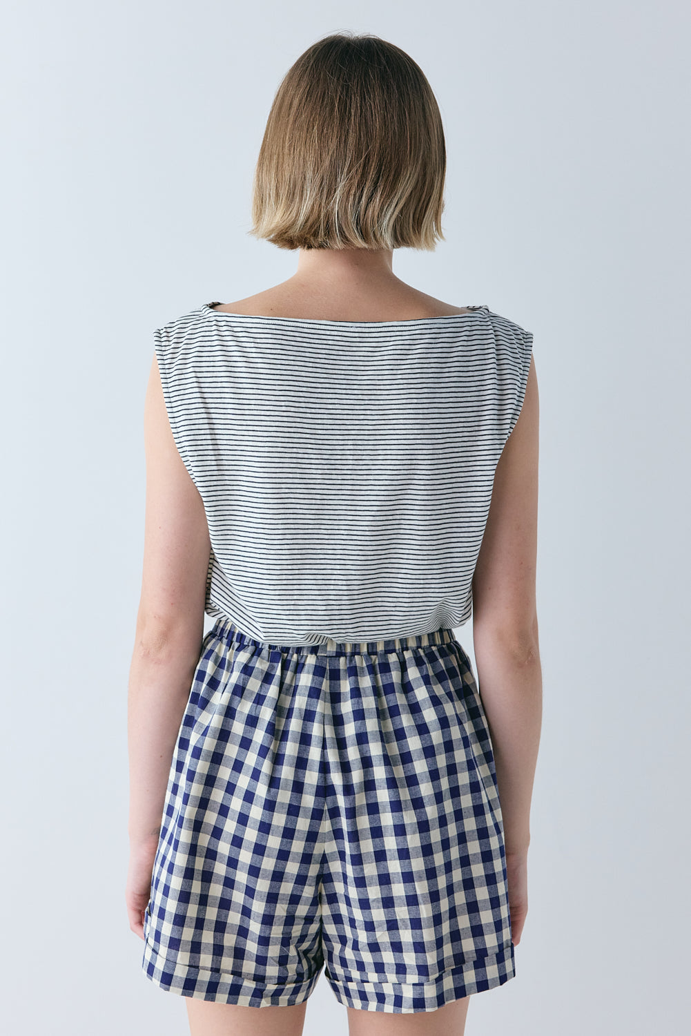 Freda Shorts Navy Check