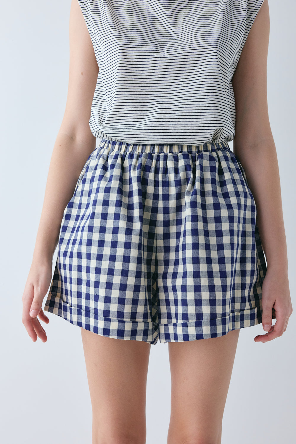 Freda Shorts Navy Check
