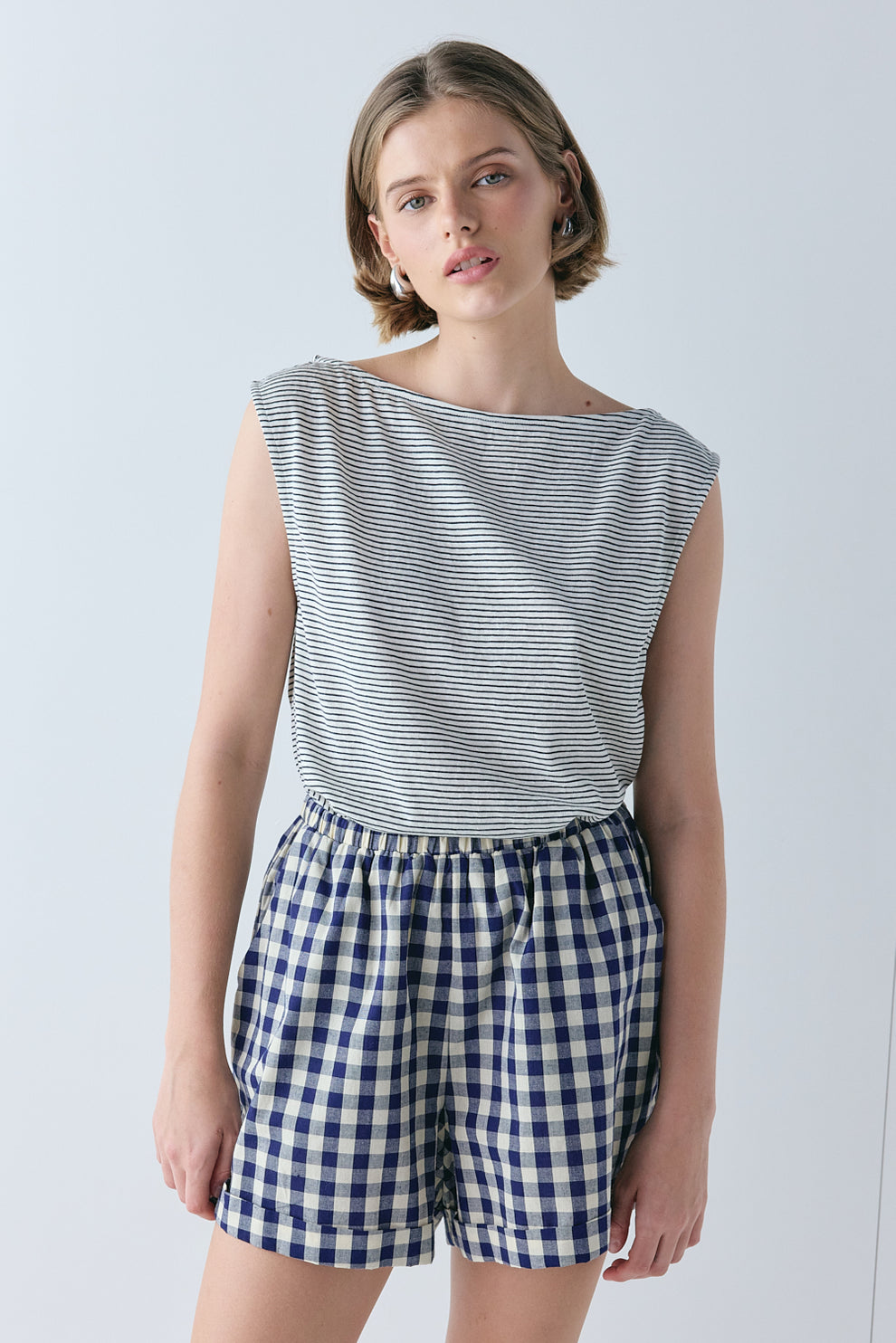 Freda Shorts Navy Check