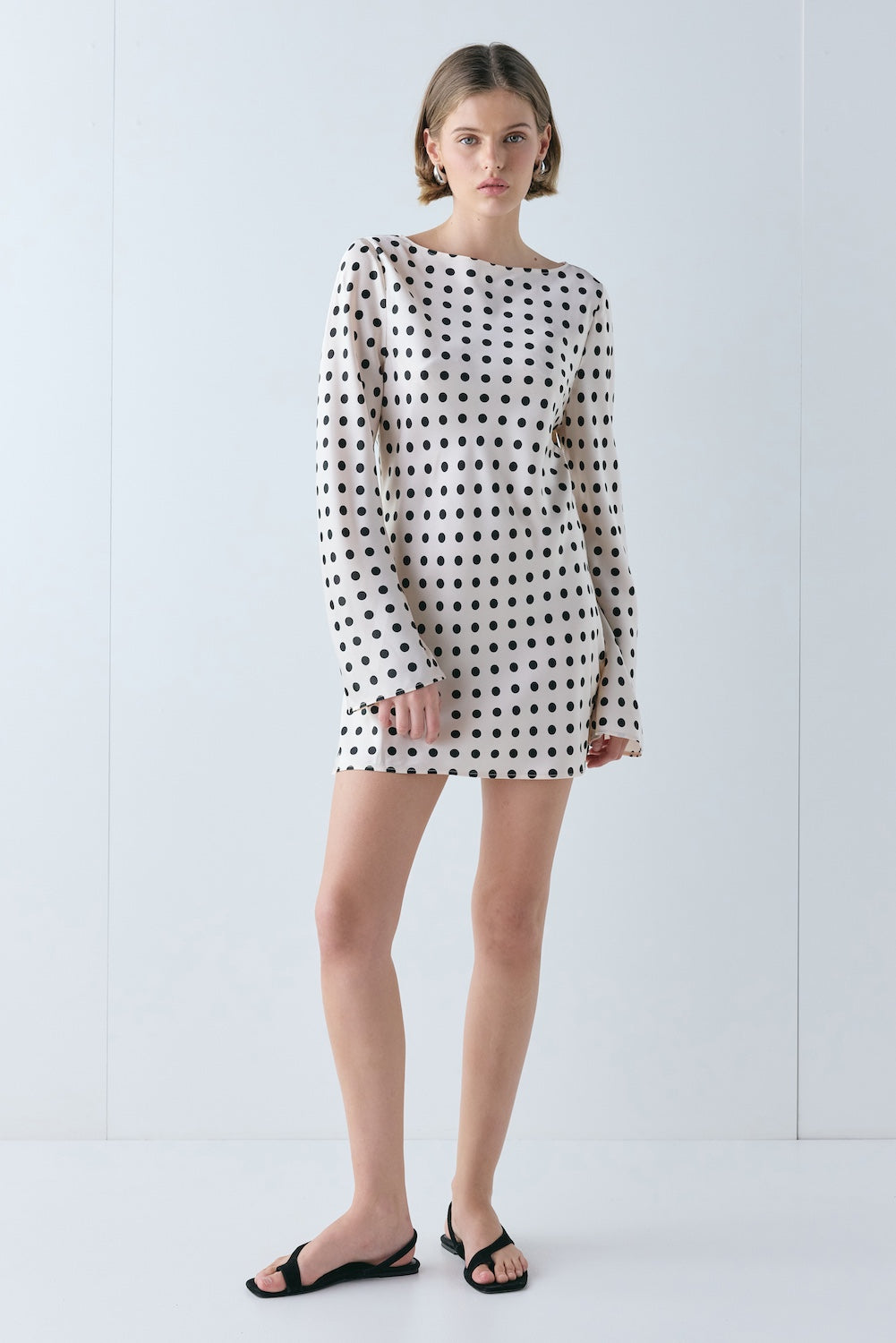 Paris Satin Mini Dress Polka Dot – VRG GRL