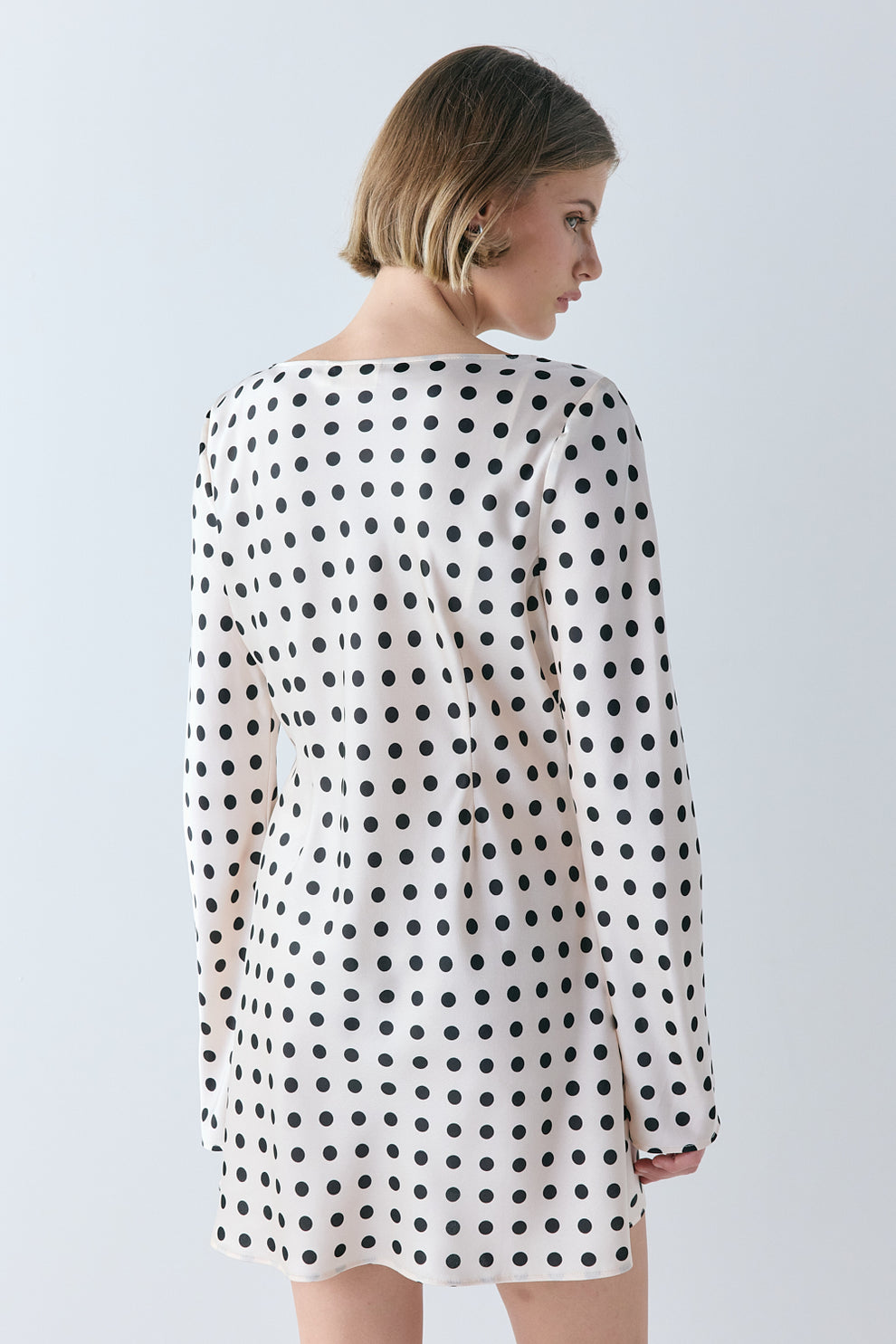 Valentine Satin Mini Dress Polka Dot