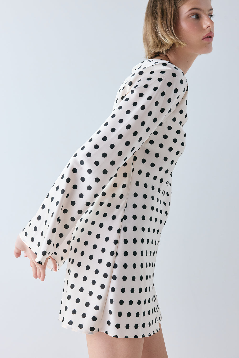 Valentine Satin Mini Dress Polka Dot