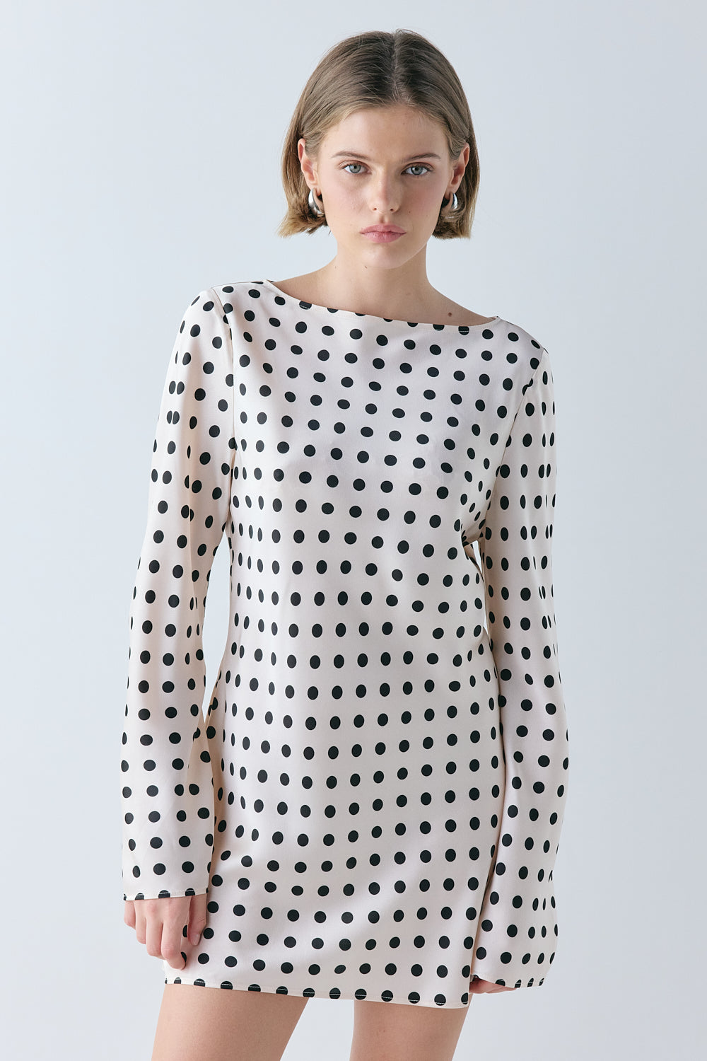 Valentine Satin Mini Dress Polka Dot 