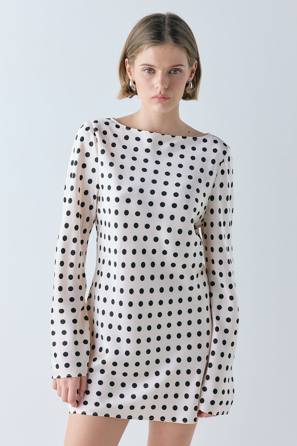 Valentine Satin Mini Dress Polka Dot 