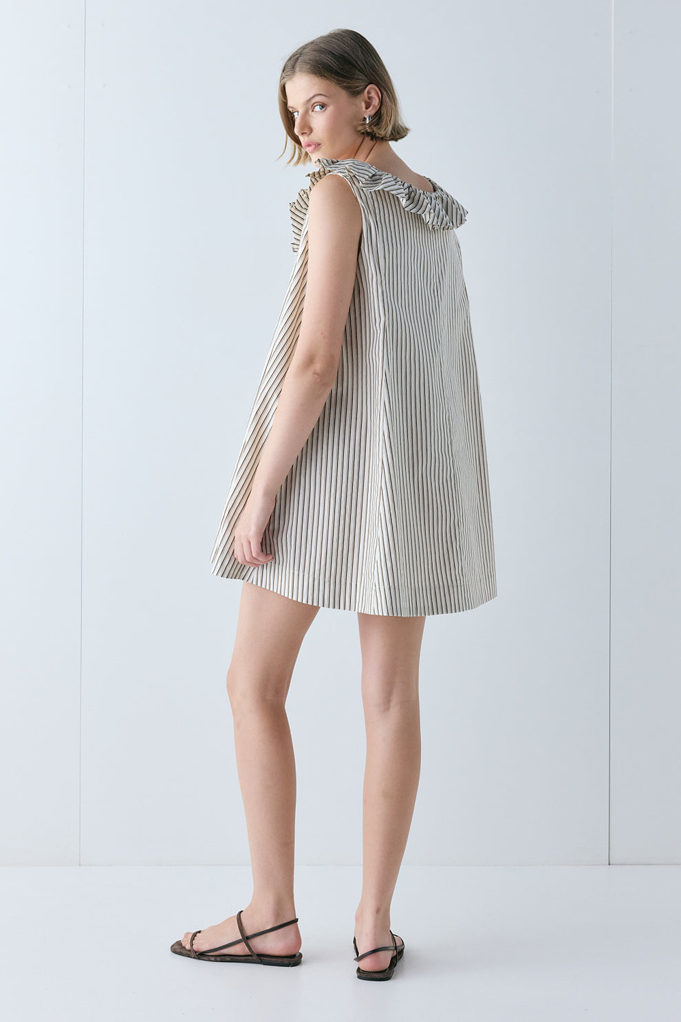 Inga Mini Dress Chocolate Stripe 