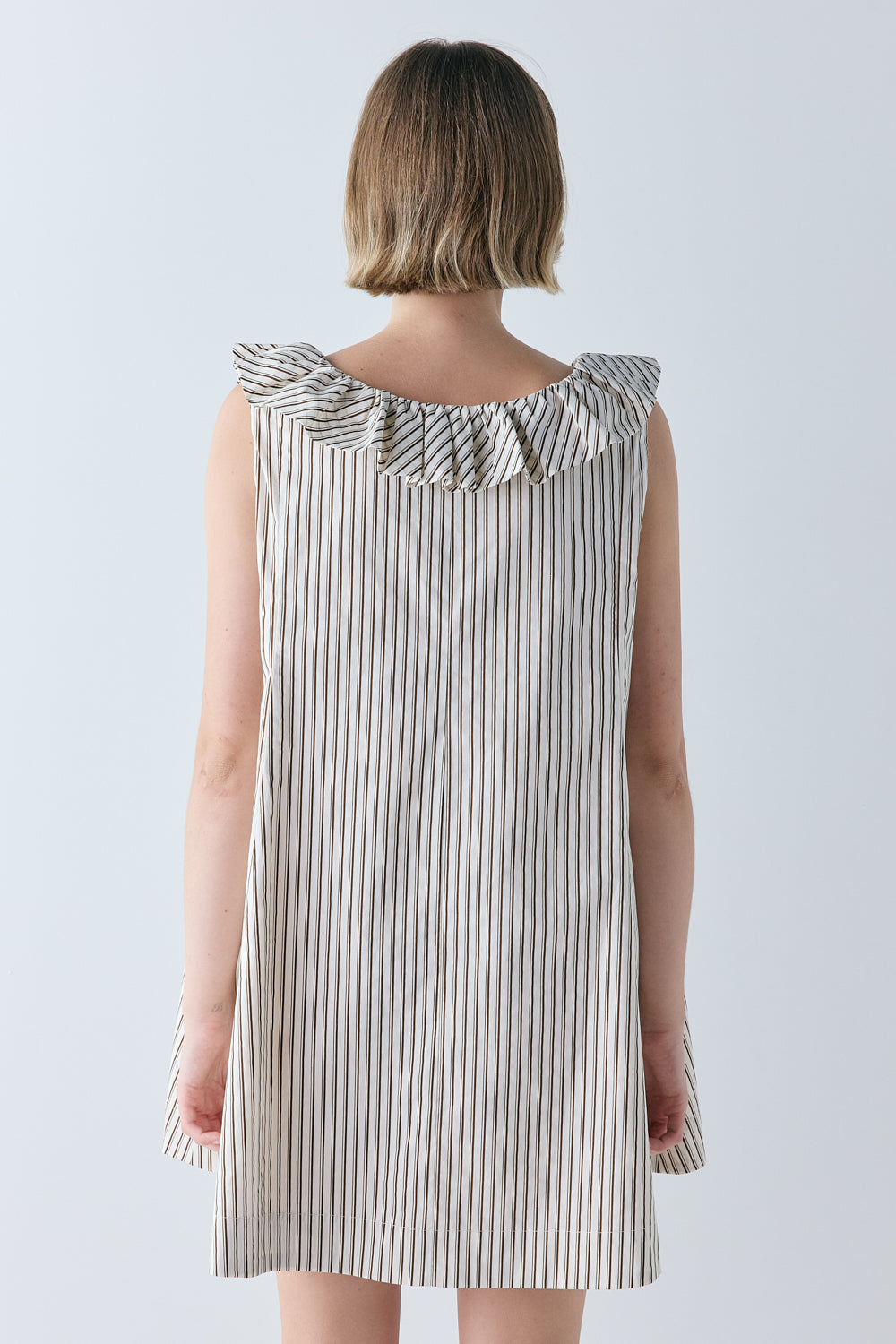 Inga Mini Dress Chocolate Stripe 