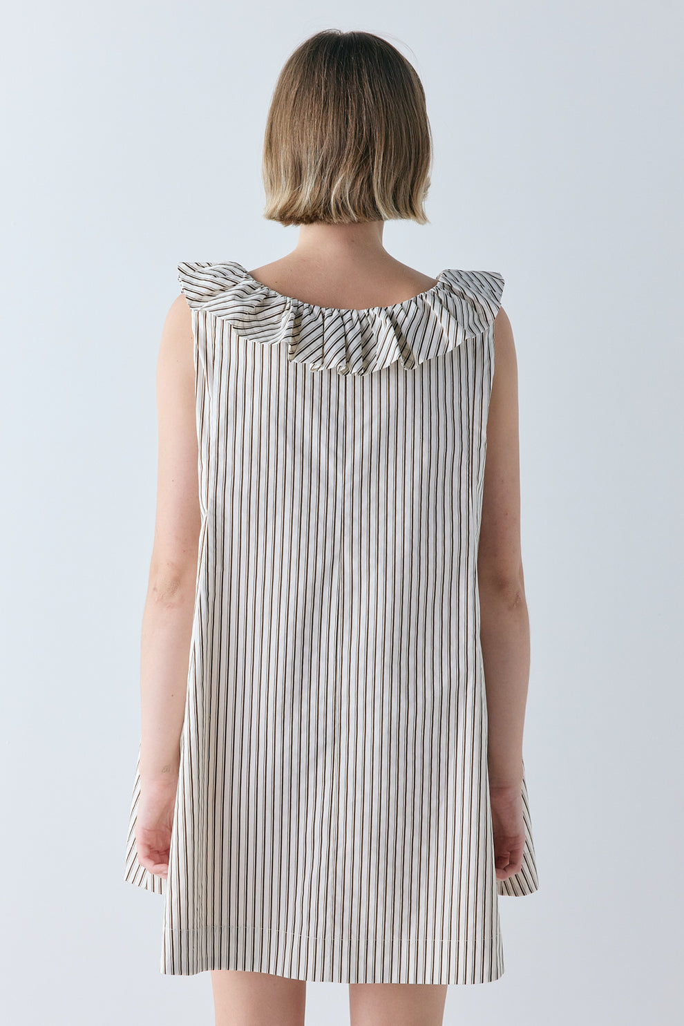 Inga Mini Dress Chocolate Stripe 